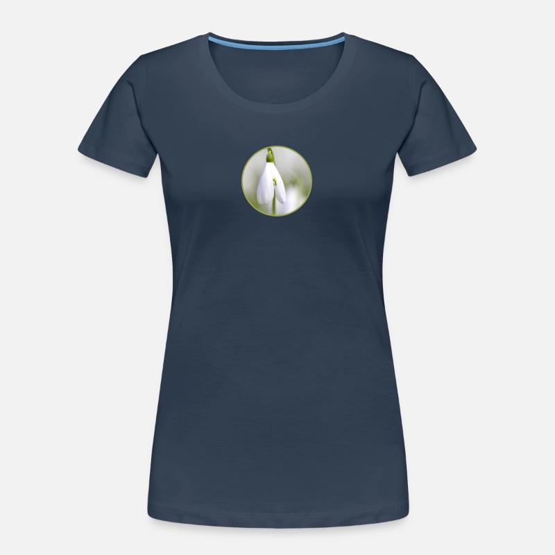 Perce-neige fleur blanche Fleur blanche Éclosion précoce T-shirt bio Premium Femme
