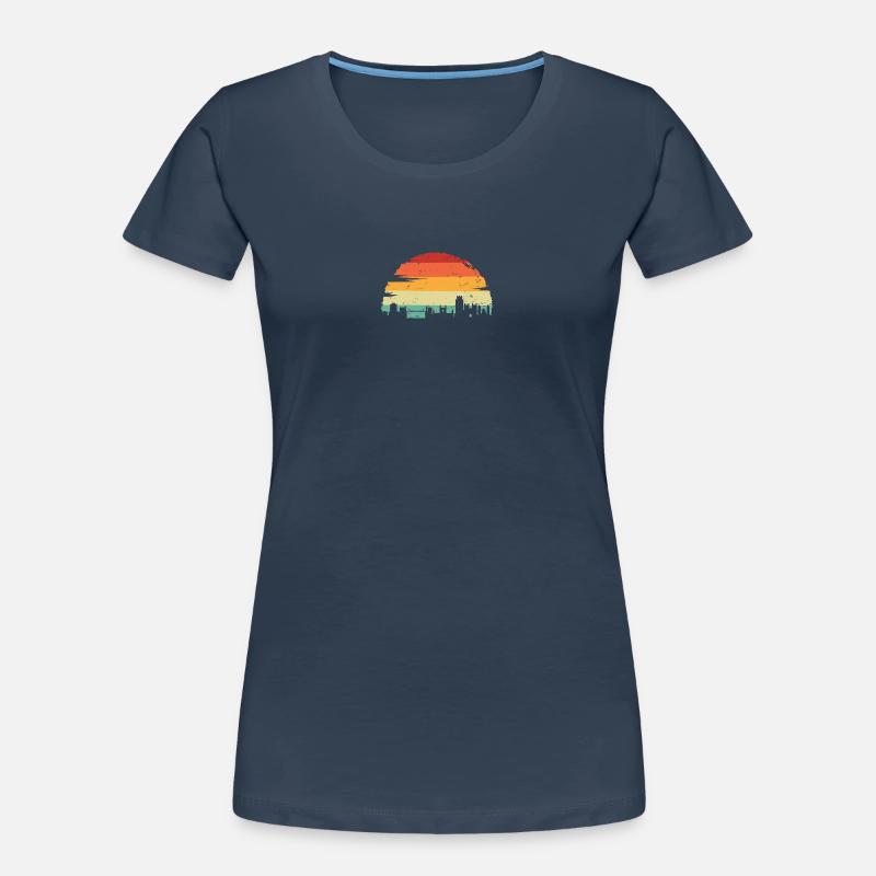 Silhouette d’horizon du coucher de soleil T-shirt bio Premium Femme