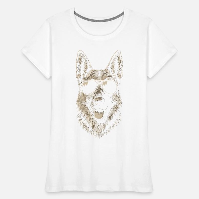 Deutscher Schäferhund Sonnenbrille Coole Illustration Frauen Premium Bio T-Shirt