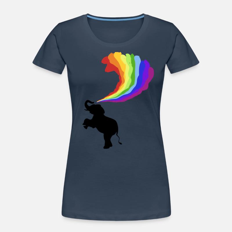 Elefant Elephant Regenbogen Regenbogenfarben Frauen Premium Bio T-Shirt