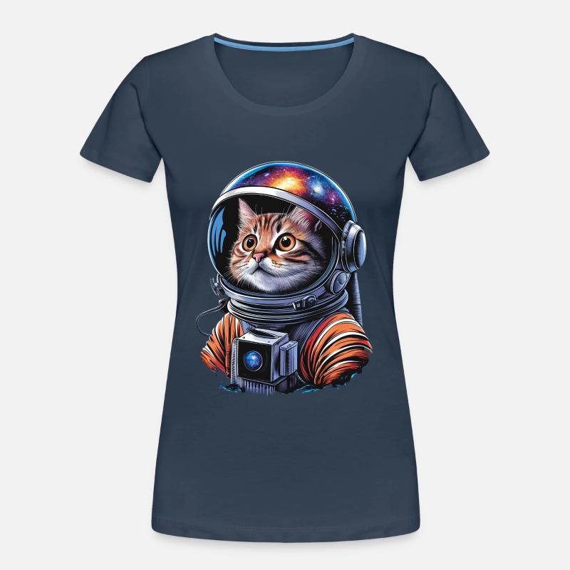 Galactic cat astronaut explores space Women's Premium Organic T-Shirt