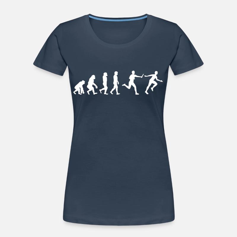 Relay race run athlete track & field Evolution Women's Premium Organic T-Shirt