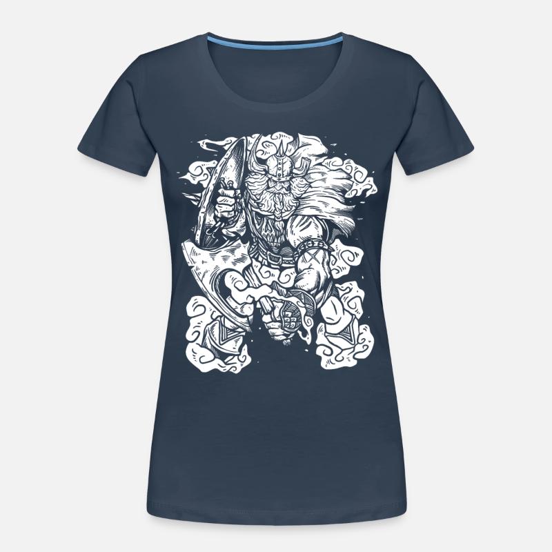 Nordischer Wikinger Krieger - Axt & Bart Frauen Premium Bio T-Shirt