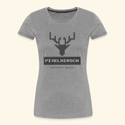 PIXELHIRSCH - grau - Frauen Premium Bio T-Shirt
