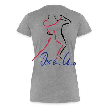 Tango Dos en Uno - Frauen Premium Bio T-Shirt - Grau meliert - Hinten - Mia (176cm)