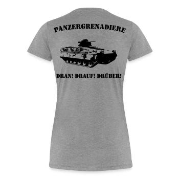 Panzergrenadiere Logo - Frauen Premium Bio T-Shirt - Grau meliert - Hinten - Mia (176cm)