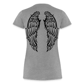Big wings, angel wings, wings - Women's Premium Organic T-Shirt - heather grey - Back - Mia (176cm)
