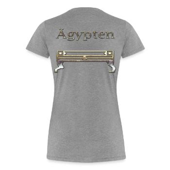 Ägypten 91 - Frauen Premium Bio T-Shirt - Grau meliert - Hinten - Mia (176cm)