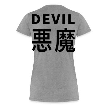 Devil's Kajni - Women's Premium Organic T-Shirt - heather grey - Back - Mia (176cm)