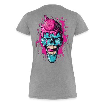 Colorful skull with acrylic design - Women's Premium Organic T-Shirt - heather grey - Back - Mia (176cm)