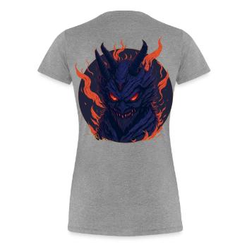 Lucifer - Women's Premium Organic T-Shirt - heather grey - Back - Mia (176cm)