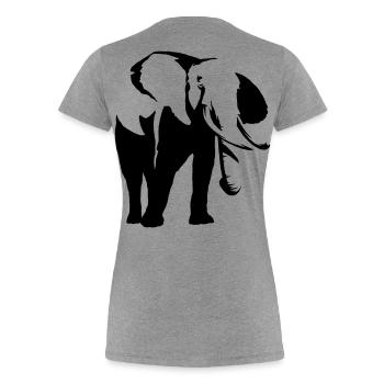 Eléphant d’Afrique - T-shirt bio Premium Femme - gris chiné - Dos - Mia (176cm)