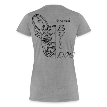 French Bulldog - Women's Premium Organic T-Shirt - heather grey - Back - Mia (176cm)