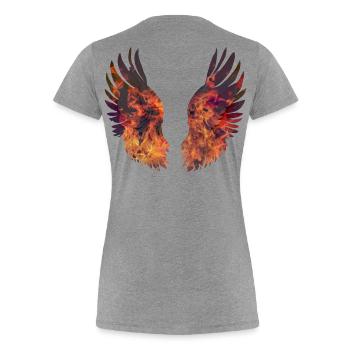 Bright Burning Wings - Women's Premium Organic T-Shirt - heather grey - Back - Mia (176cm)