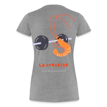 The shrimp puffs up - Women's Premium Organic T-Shirt - heather grey - Back - Mia (176cm)