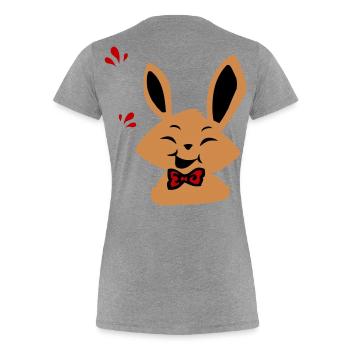Osterhase - Frauen Premium Bio T-Shirt - Grau meliert - Hinten - Mia (176cm)