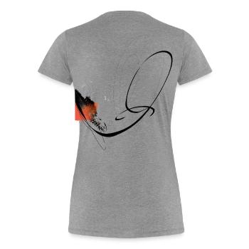 Dance of Lines - Women's Premium Organic T-Shirt - heather grey - Back - Mia (176cm)