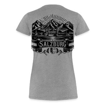 Salzburg design with coat of arms - Women's Premium Organic T-Shirt - heather grey - Back - Mia (176cm)