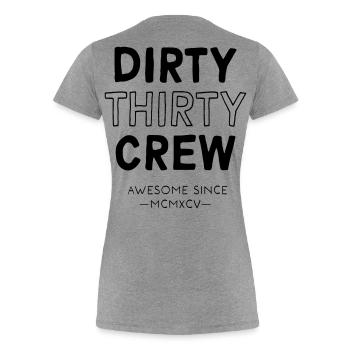 Dirty Thirty - Frauen Premium Bio T-Shirt - Grau meliert - Hinten - Mia (176cm)