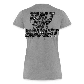 Camouflage Built Not Bought Car Tuning Scene Trend - Women's Premium Organic T-Shirt - heather grey - Back - Mia (176cm)