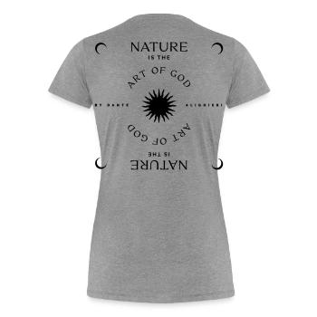 Nature is the Art of God - Frauen Premium Bio T-Shirt - Grau meliert - Hinten - Mia (176cm)