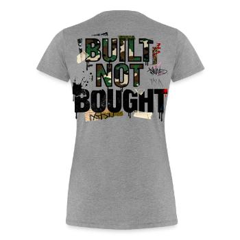 Built Not Bought Camo Motiv für JDM Fans Männer - Frauen Premium Bio T-Shirt - Grau meliert - Hinten - Mia (176cm)