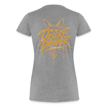 Desert Dreamer Fennec – Dzayer Vibes - Women's Premium Organic T-Shirt - heather grey - Back - Mia (176cm)