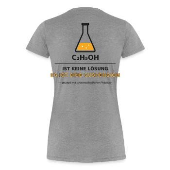 Bière à suspension chimique - T-shirt bio Premium Femme - gris chiné - Dos - Mia (176cm)