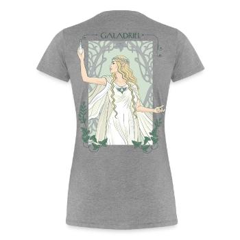 Le Seigneur Des Anneaux Motif Galadriel - T-shirt bio Premium Femme - gris chiné - Dos - Mia (176cm)