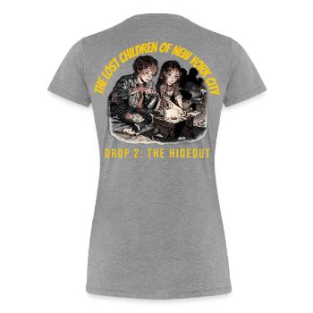 The Lost Children of New York City The hideout - Women's Premium Organic T-Shirt - heather grey - Back - Mia (176cm)