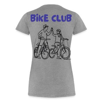 Bike Club Strichzeichnung - Frauen Premium Bio T-Shirt - Grau meliert - Hinten - Mia (176cm)