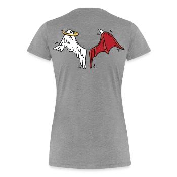 Anges & Démons - T-shirt bio Premium Femme - gris chiné - Dos - Mia (176cm)