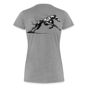 Galgo Ink 01 - Women's Premium Organic T-Shirt - heather grey - Back - Mia (176cm)