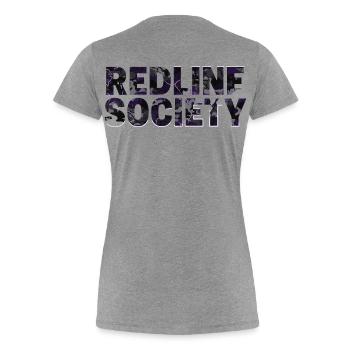 Redline Society Tuning Camo Purple Graffiti Design - Women's Premium Organic T-Shirt - heather grey - Back - Mia (176cm)