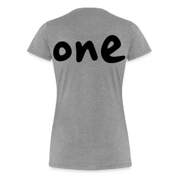 one 1 I Geburtstag Jahrestag Zahl Geschenk - Frauen Premium Bio T-Shirt - Grau meliert - Hinten - Mia (176cm)