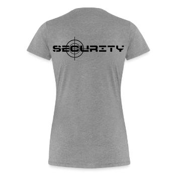 Security, security, property protection - Women's Premium Organic T-Shirt - heather grey - Back - Mia (176cm)