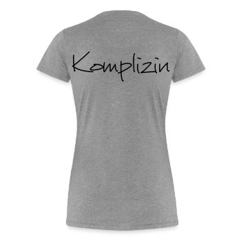 Komplizin Junggesellenabschied Freundin - Frauen Premium Bio T-Shirt - Grau meliert - Hinten - Mia (176cm)