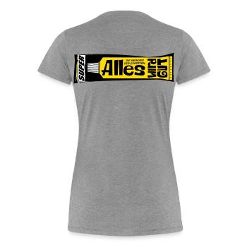 Alles wird gut Experten Kleber retro Psychologie  - Frauen Premium Bio T-Shirt - Grau meliert - Hinten - Mia (176cm)