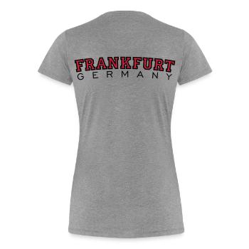 Frankfurt Germany Black&Red - Women's Premium Organic T-Shirt - heather grey - Back - Mia (176cm)