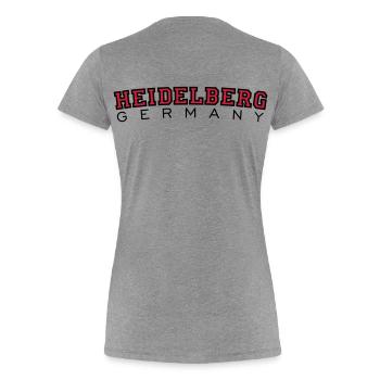 Heidelberg Germany Red/Black - Women's Premium Organic T-Shirt - heather grey - Back - Mia (176cm)
