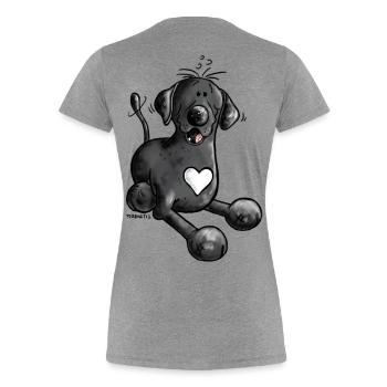 Labbi Love - Labrador Retriever - Frauen Premium Bio T-Shirt - Grau meliert - Hinten - Mia (176cm)
