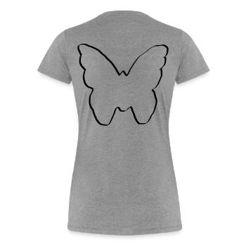 Butterfly drawing gift birthday baby - Women's Premium Organic T-Shirt - heather grey - Back - Mia (176cm)