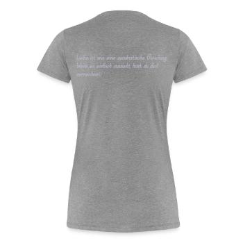 Liebe ist wie eine quadratische Gleichung - Frauen Premium Bio T-Shirt - Grau meliert - Hinten - Mia (176cm)