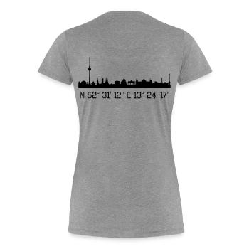 Berlin coordinates N 52 ° 31 '12' 'O13 ° 24' 17 '' - Women's Premium Organic T-Shirt - heather grey - Back - Mia (176cm)