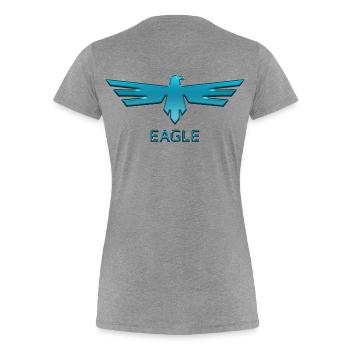 Adler Adler Adler Vogel Falke Falke - Frauen Premium Bio T-Shirt - Grau meliert - Hinten - Mia (176cm)