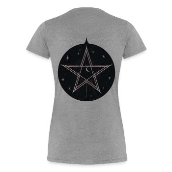 Magic pentagram with stars and moon - Women's Premium Organic T-Shirt - heather grey - Back - Mia (176cm)