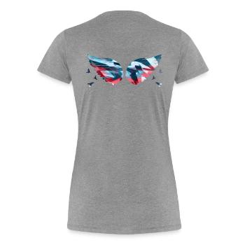 Angelwings,Wings,Watercolor,Colorful,Angel Wings - Women's Premium Organic T-Shirt - heather grey - Back - Mia (176cm)