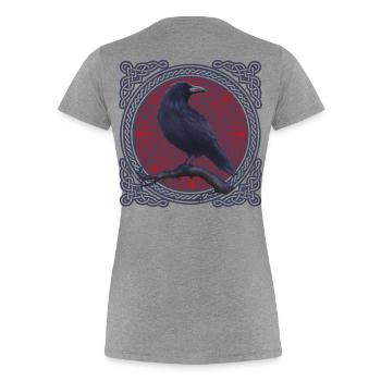 Raven Crow Celtic - Women's Premium Organic T-Shirt - heather grey - Back - Mia (176cm)