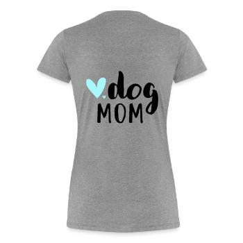 Dog mom / Hundemama - Frauen Premium Bio T-Shirt - Grau meliert - Hinten - Mia (176cm)