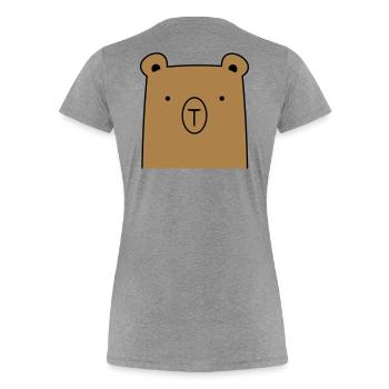 Ours ours idée cadeau ours câlin - T-shirt bio Premium Femme - gris chiné - Dos - Mia (176cm)